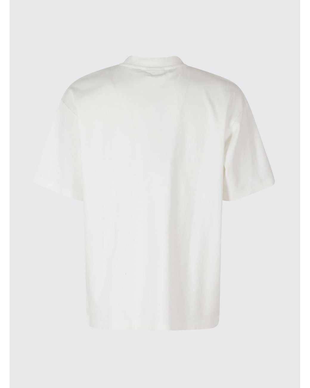 Drole de Monsieur White Graphic Print Pure Cotton T-Shirt With Logo Detail for men