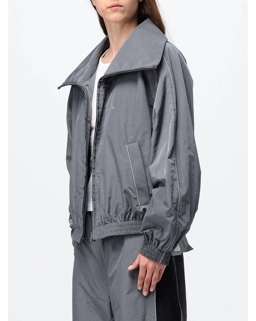 Balenciaga Gray Oversized Bomber Jacket