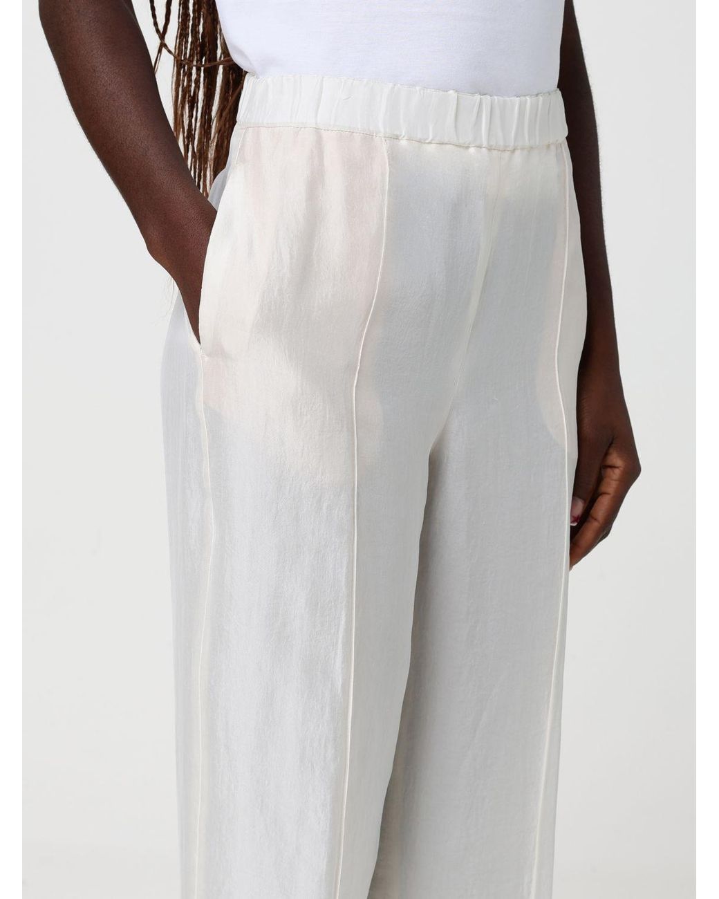 Fabiana Filippi White Wide Leg Trousers