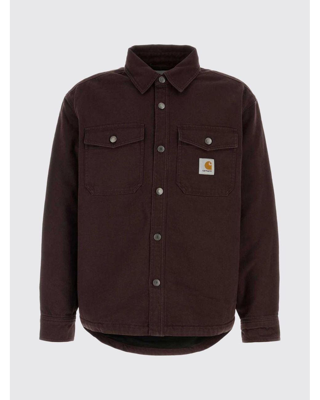 Carhartt Red Cotton Overshirt With Patch Pockets And Dropped Shoulders for men