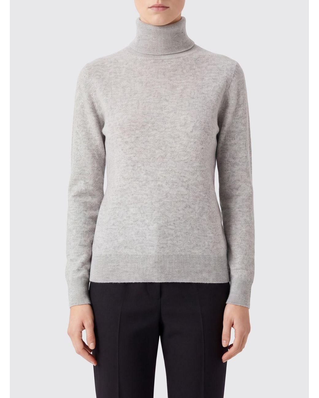 Kangra Gray Slim Fit Wool And Cashmere Turtleneck Jumper With Ribbed Cuffs