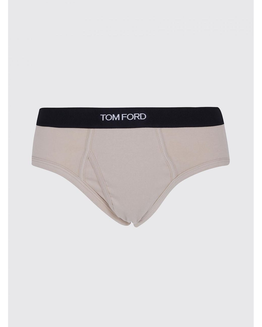 Tom Ford Black Contrast Logo Waistband Stretch-Cotton Briefs for men