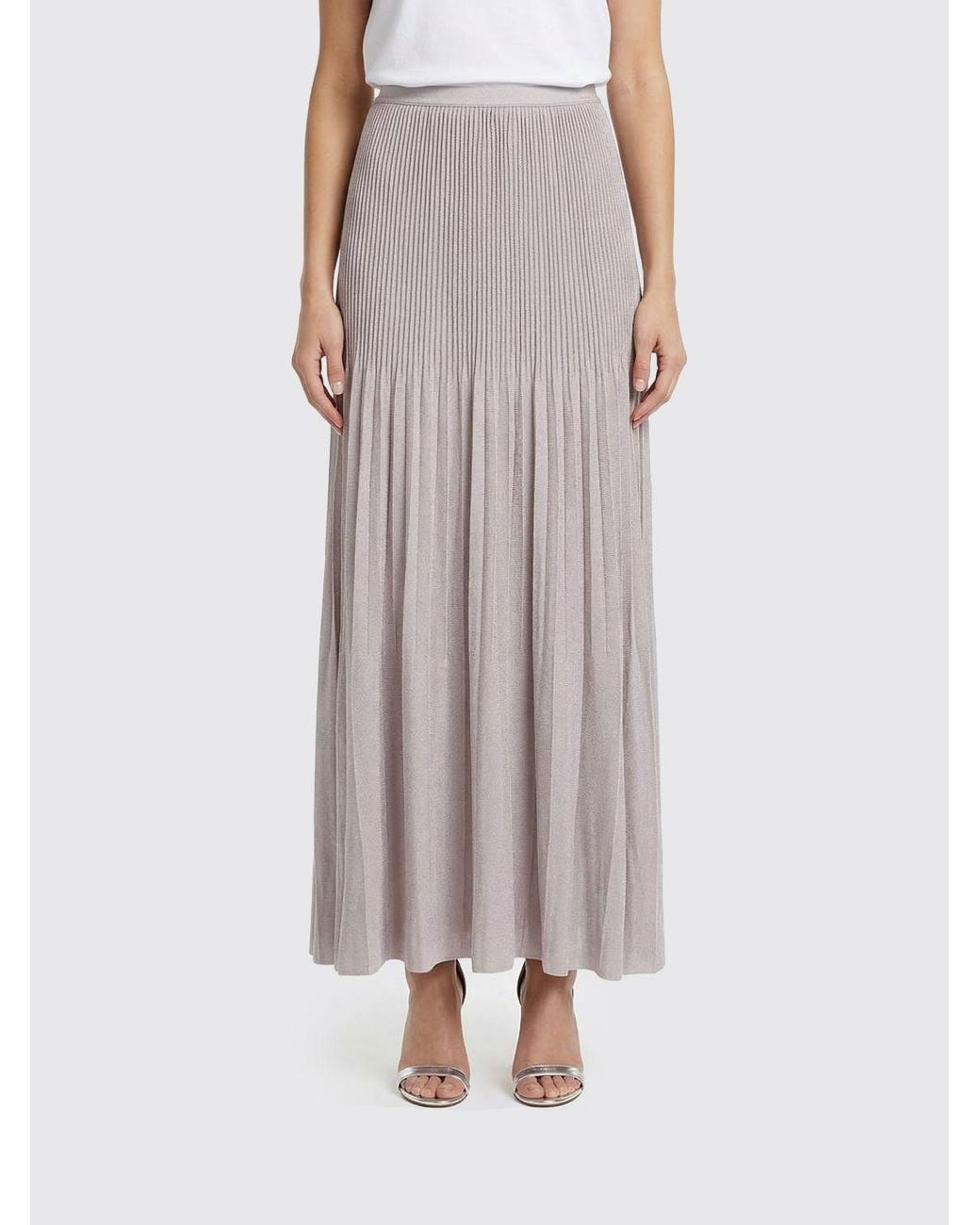 Giorgio Armani Natural Pleated Viscose Skirt