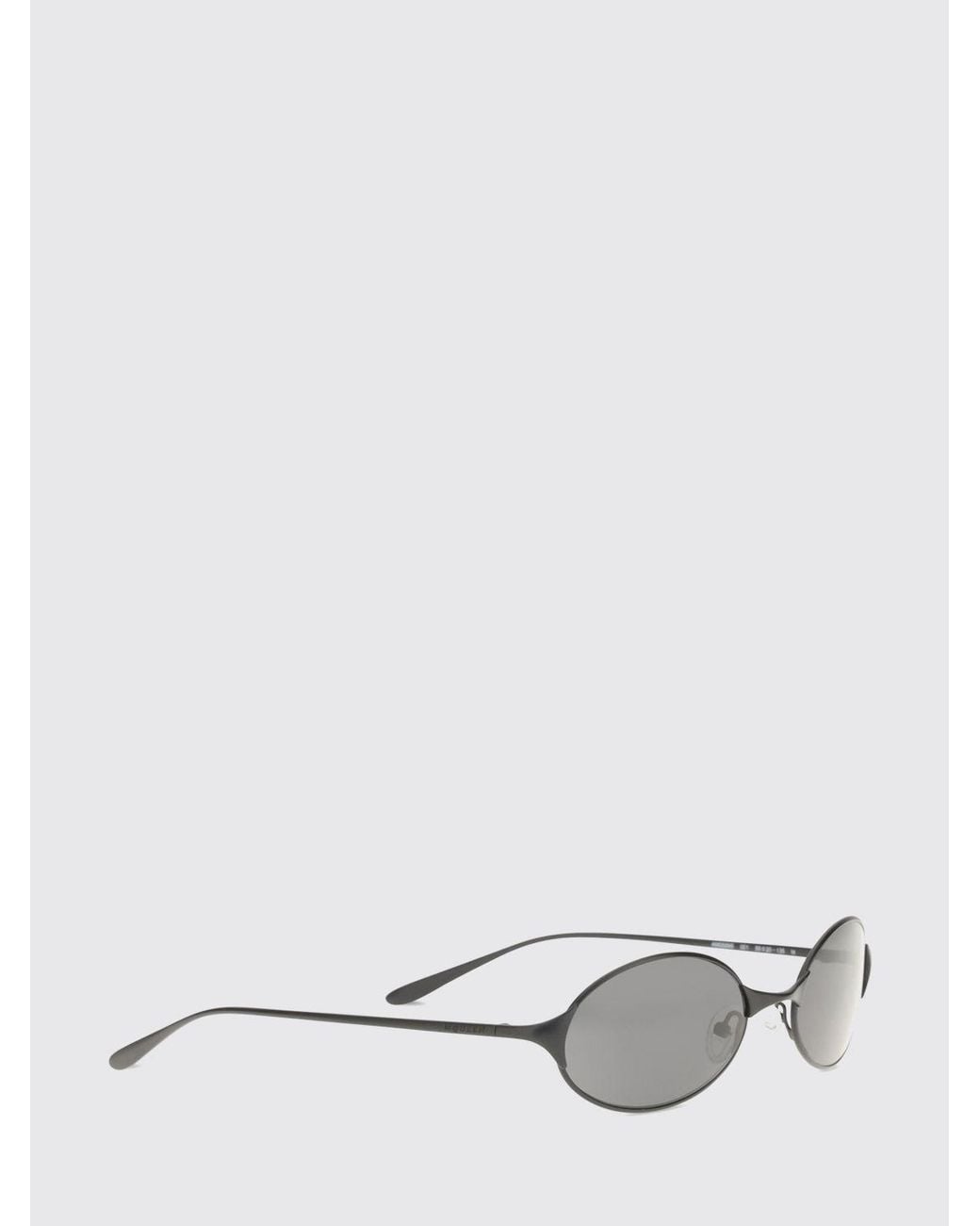 McQueen Black Oval Metal Sunglasses With Engraved Logo And Adjustable Nose Pads