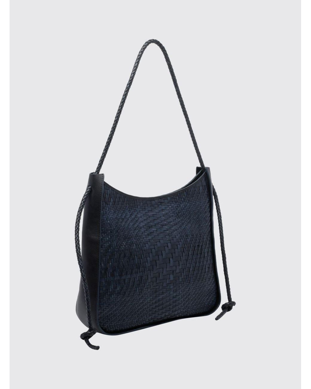 Dragon Diffusion Blue Woven Leather Tote Bag With Single Handle