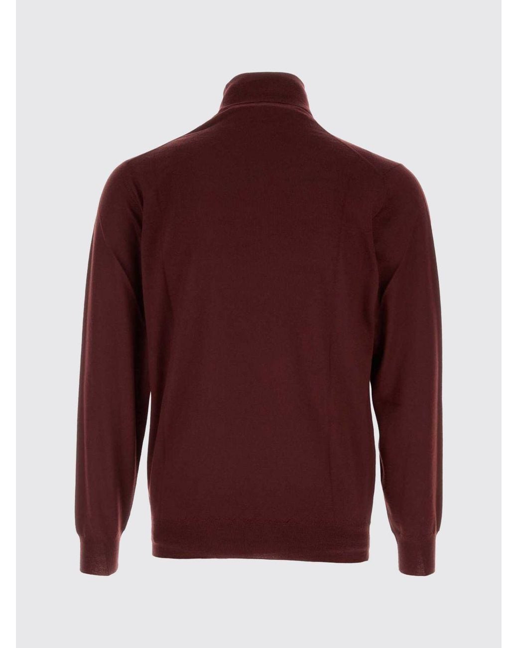 Fedeli Red Long-Sleeved Turtleneck Jumper for men