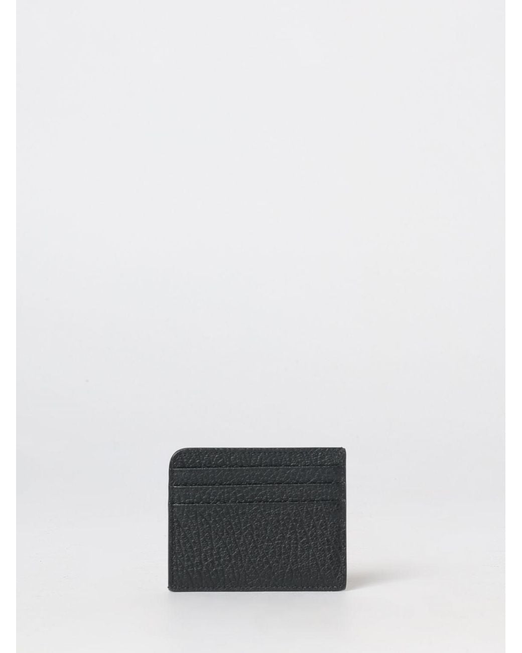 Maison Margiela White Grained Leather Card Holder With Four Stitches for men