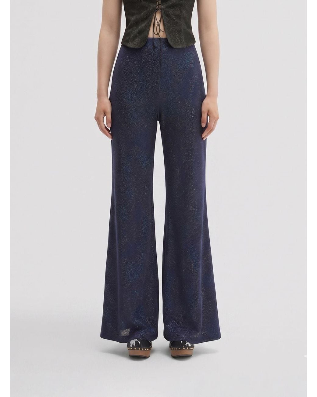 MACCAPANI Blue Easy Flared Trousers