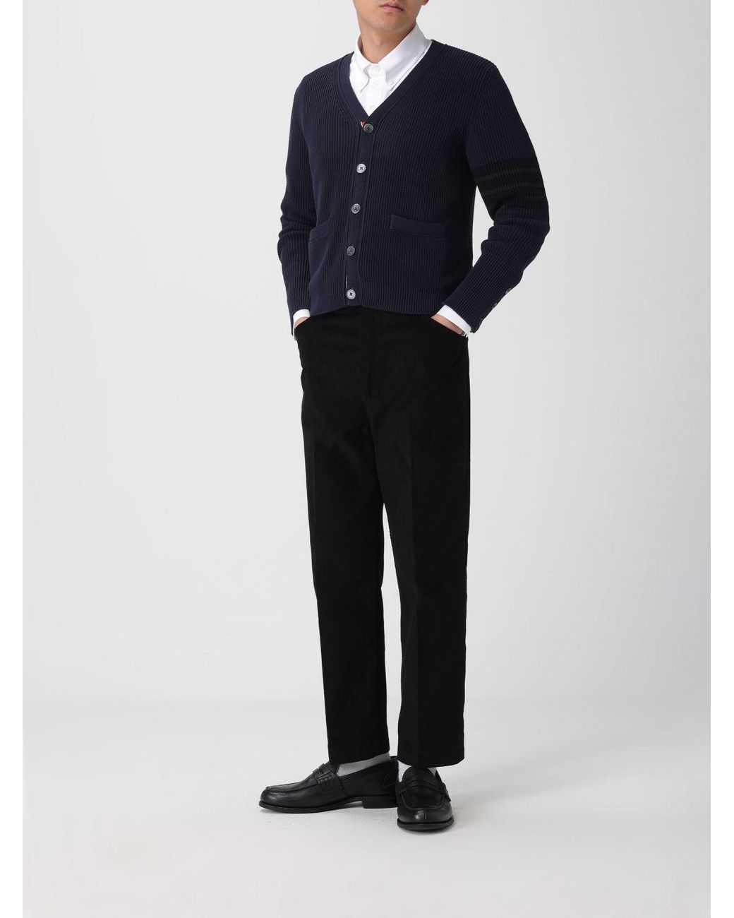 Thom Browne Blue Cotton Cardigan for men