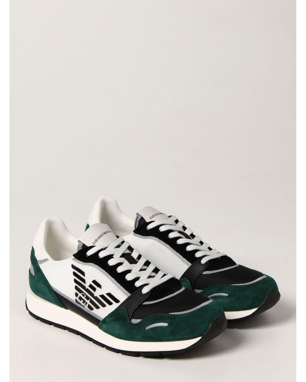 green armani trainers
