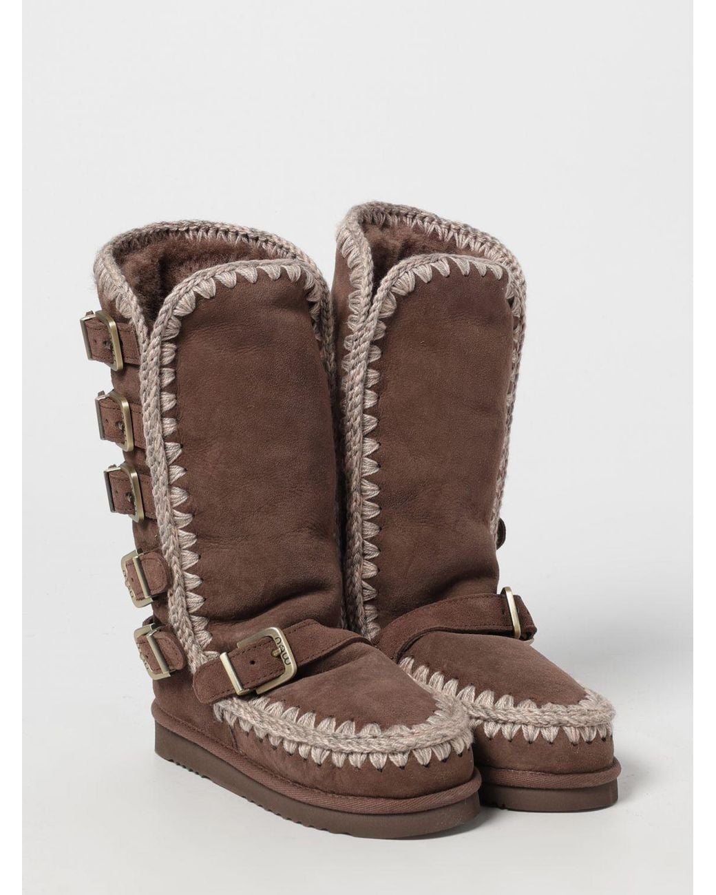 Mou Brown Flat Ankle Boot