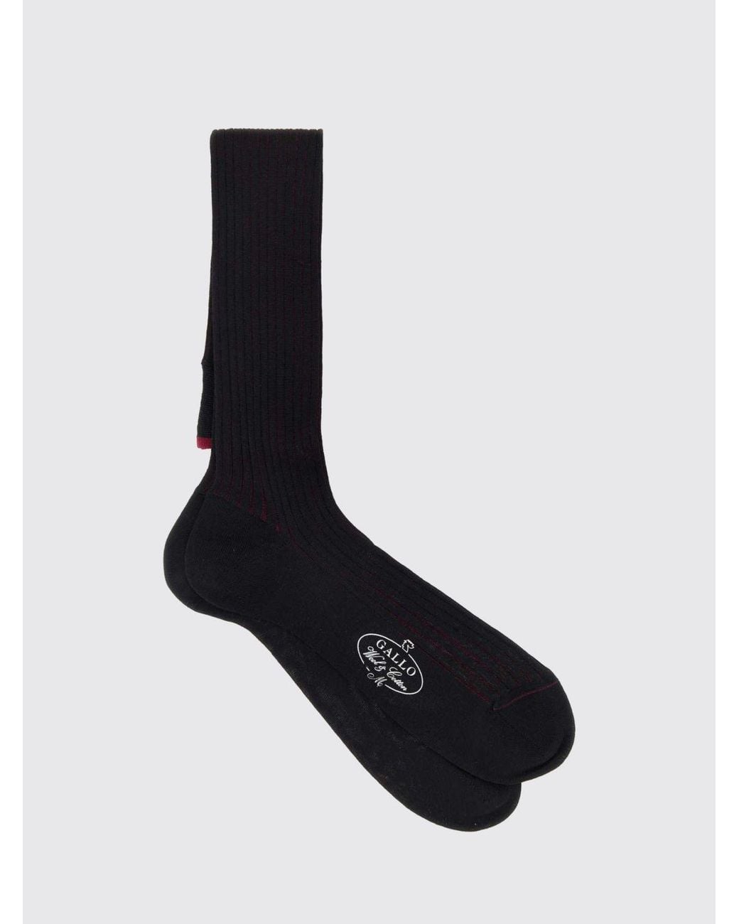 Gallo Black High Ribbed Socks for men