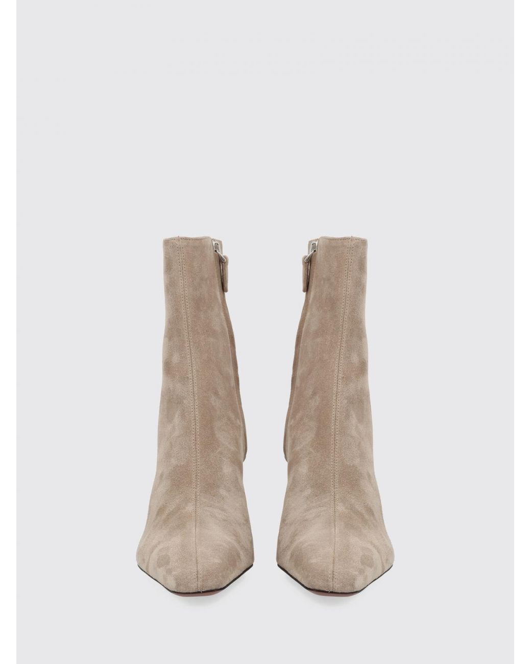 Paris Texas White Belle Suede Ankle Boots With Stiletto Heel