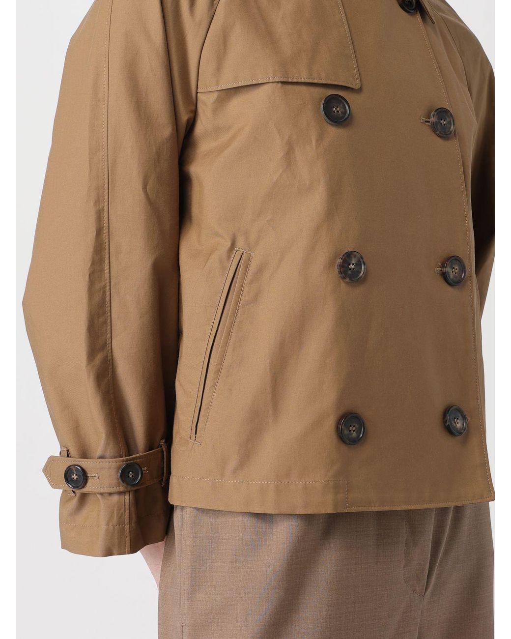 Gabardina Cruzada De Mezcla De Algodón Max Mara de color Natural