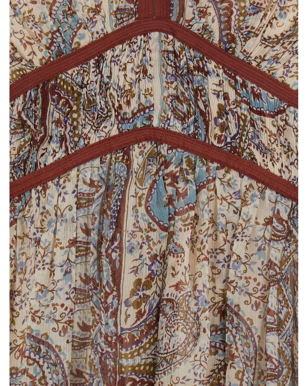 Tunique Longue En Viscose À Imprimé Paisley Et Col En V Ba&sh en coloris Natural
