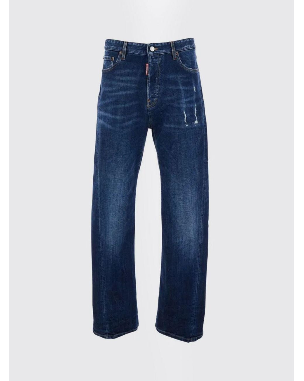 Jeans Rectos De Denim De Algodón DSquared² de hombre de color Blue