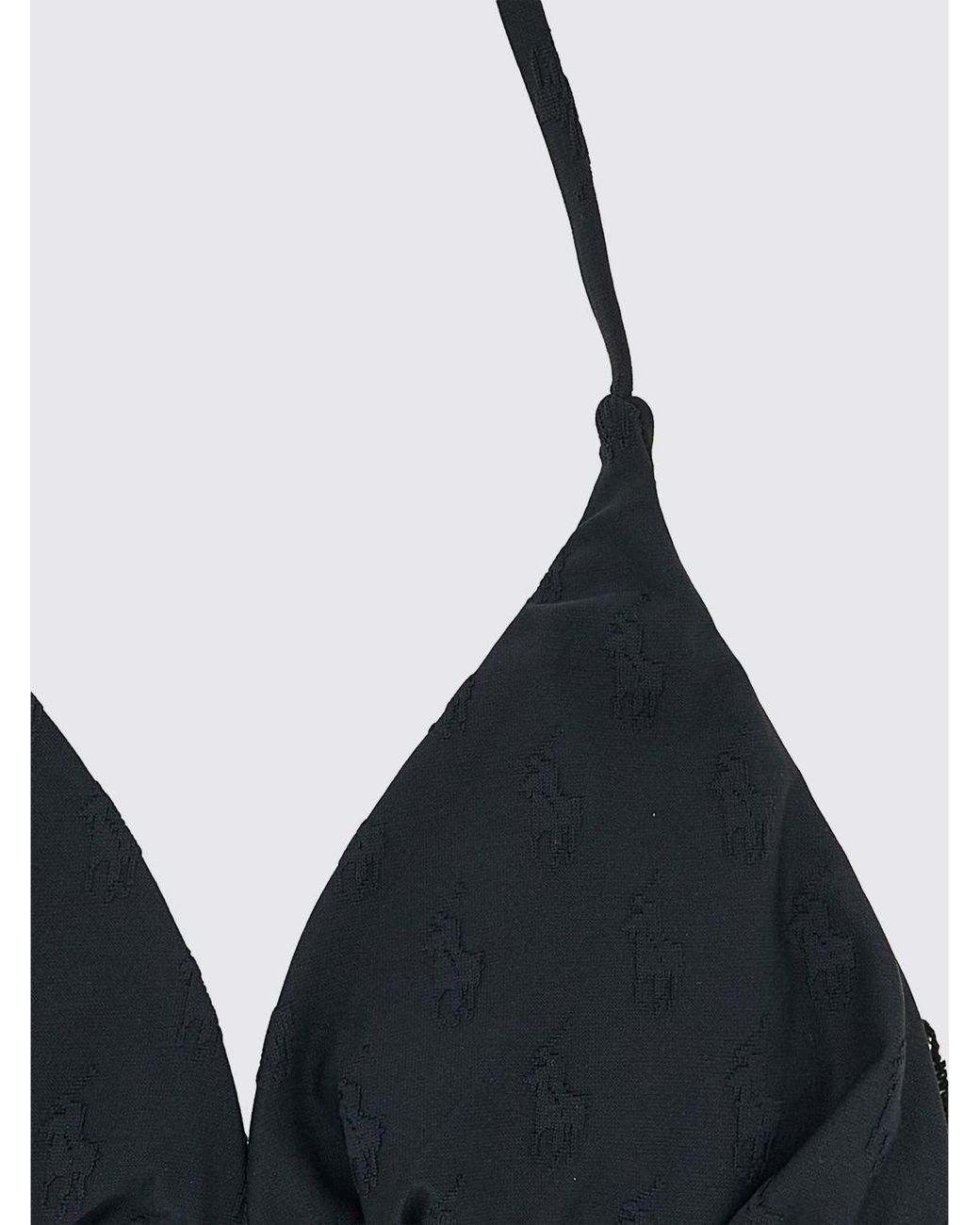 Polo Ralph Lauren Black Recycled Polyester Bikini Top