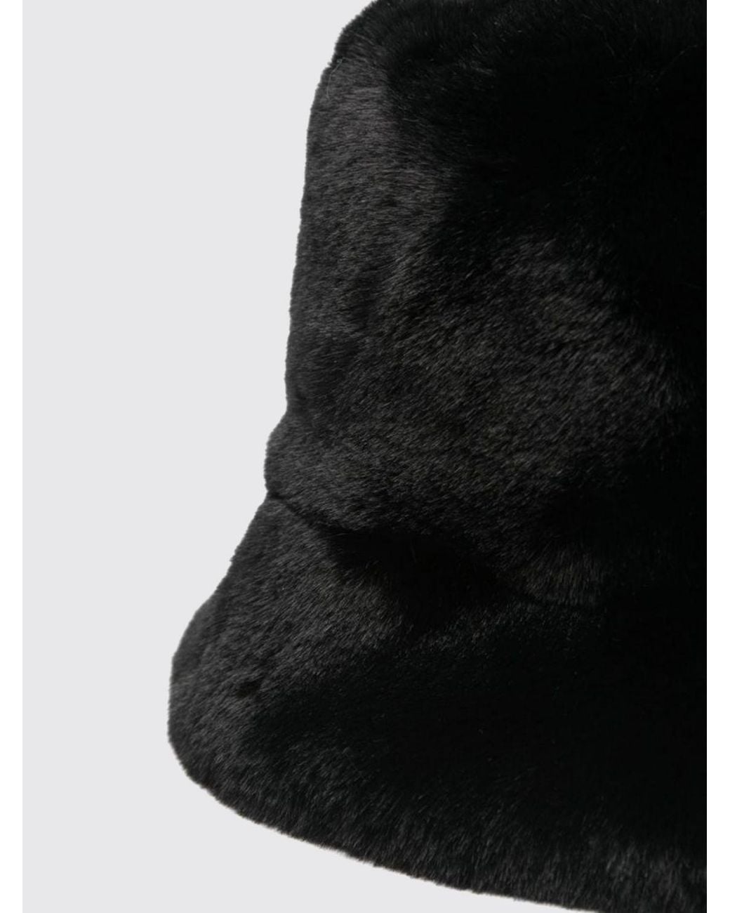 Apparis Black Recycled Faux Fur Bucket Hat