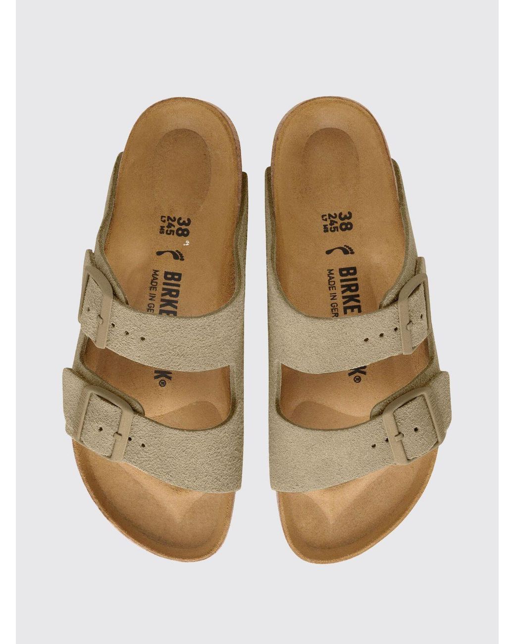Birkenstock Natural Arizona Suede Sandals for men