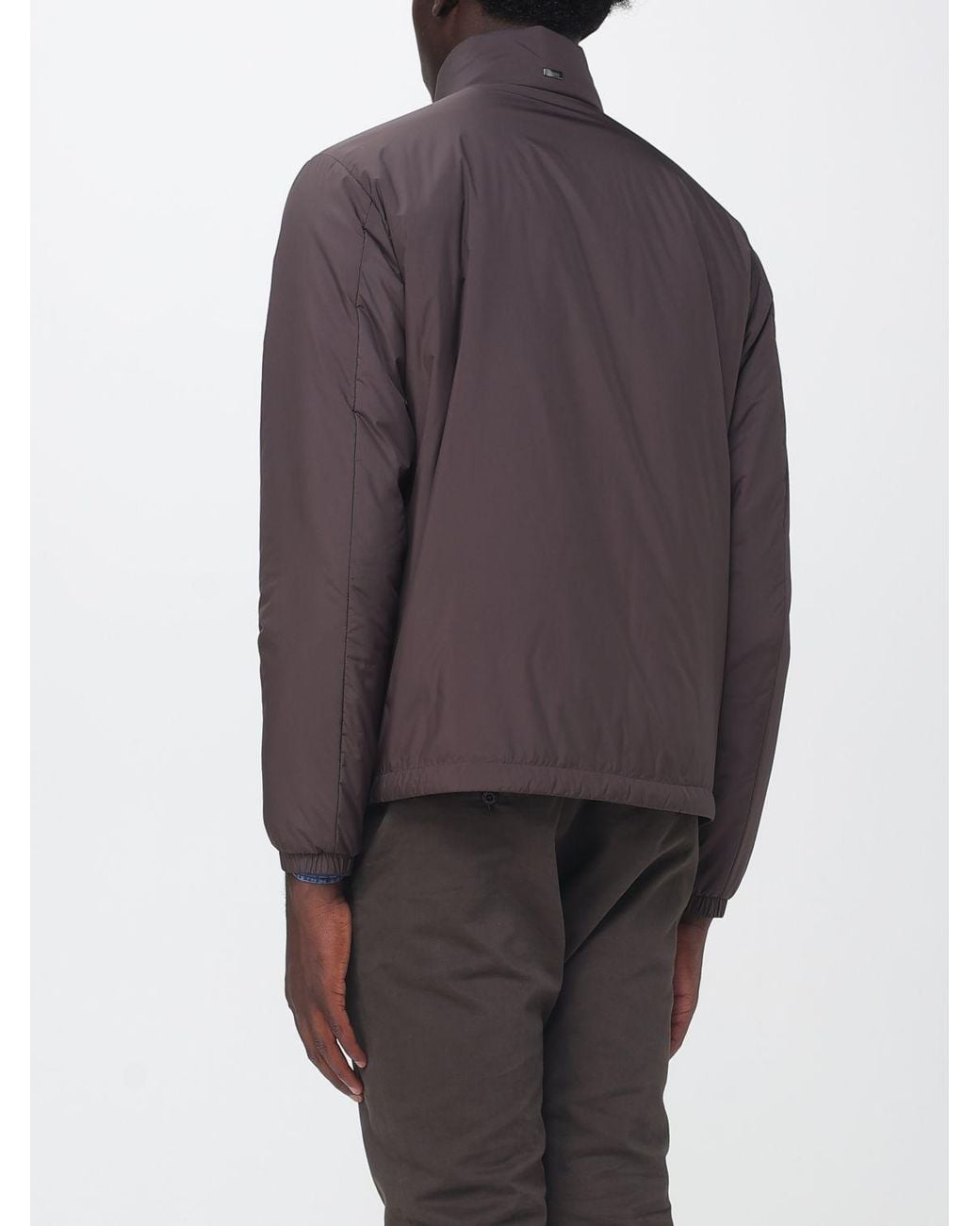 Herno Gray High-Collar Windbreaker Jacket for men