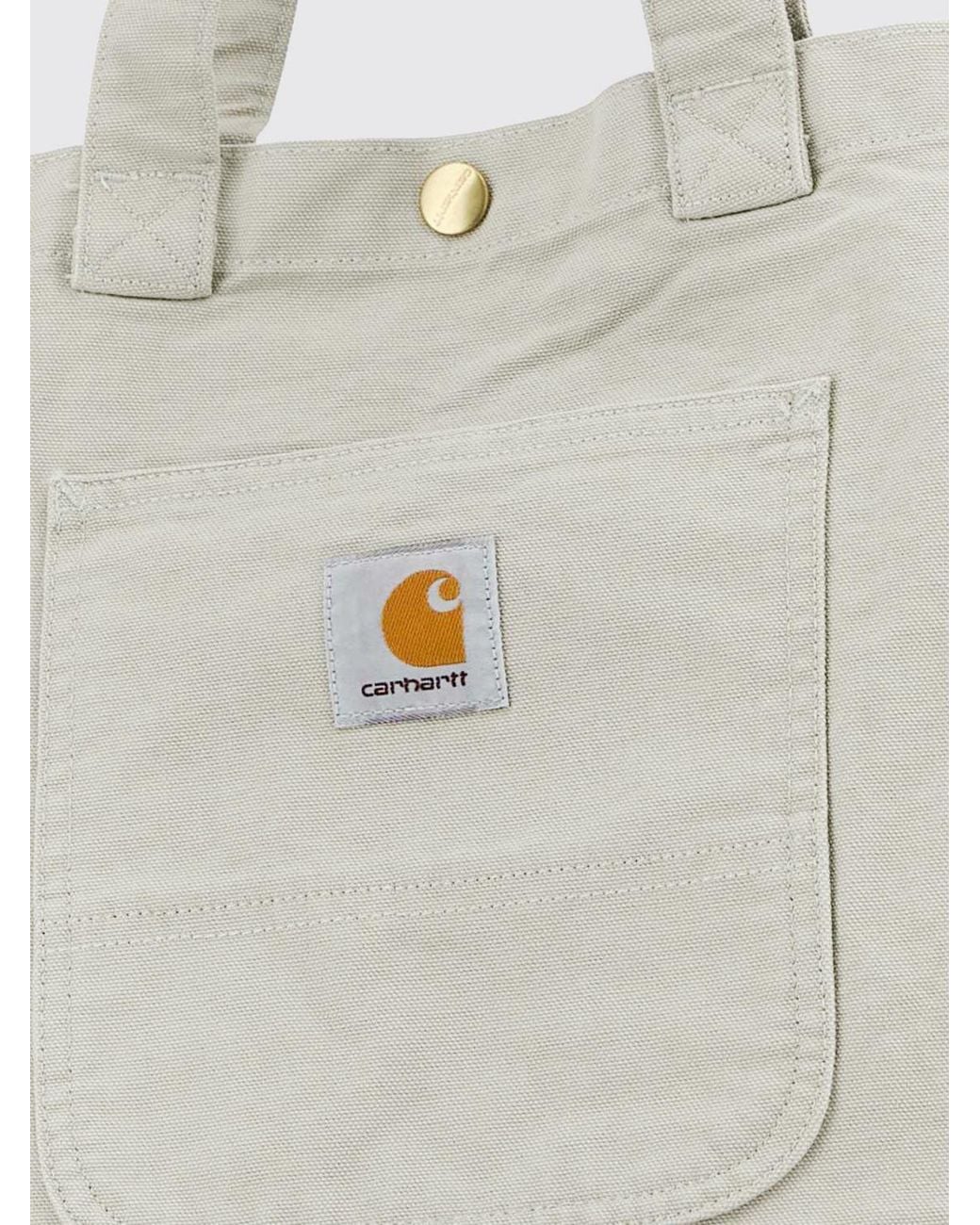 Carhartt White Bayfield Organic Cotton Tote Bag With Double Handle And Logo for men