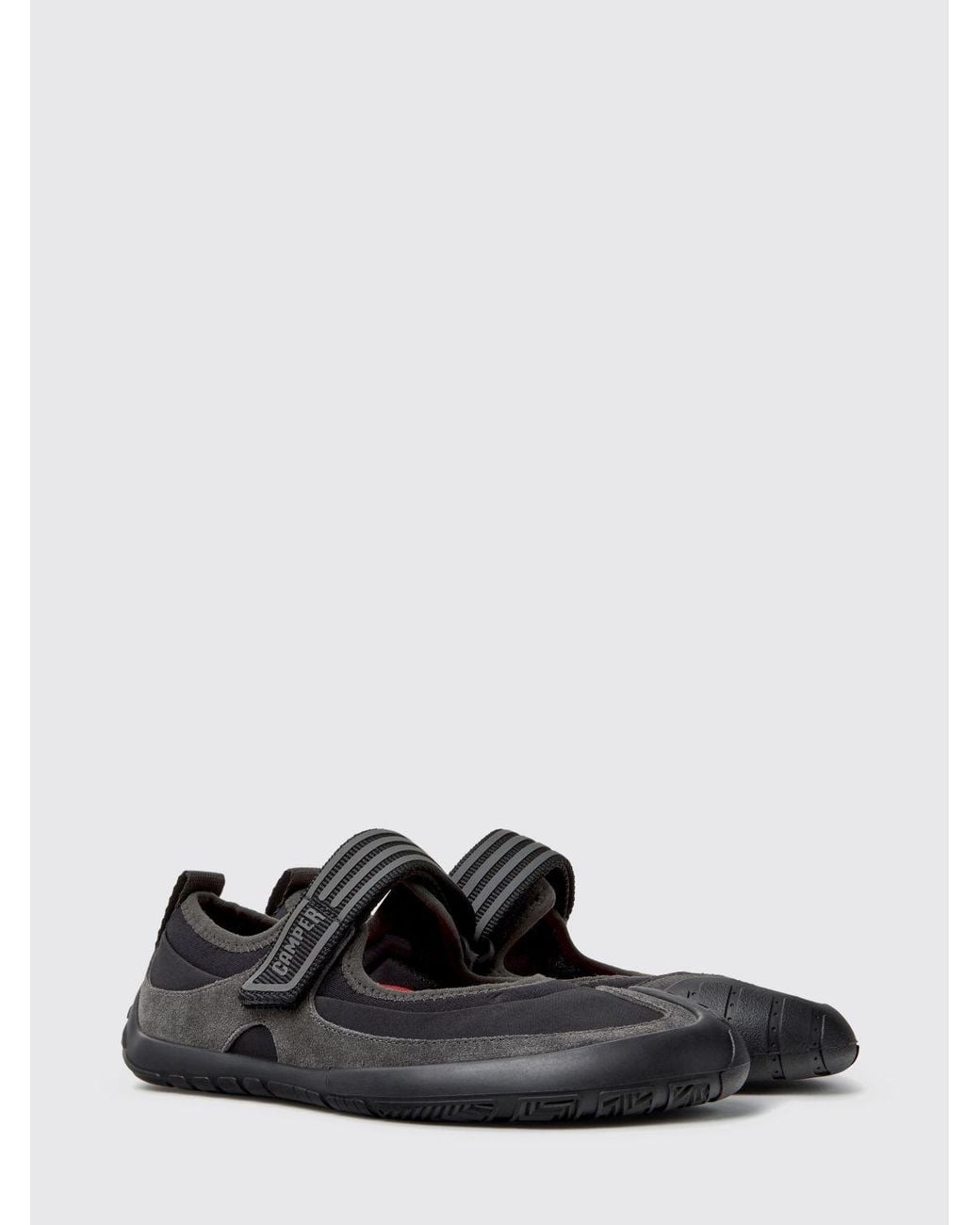 Camper White Peu Path+ Suede And Recycled Pet Mary Jane Ballerina Flats