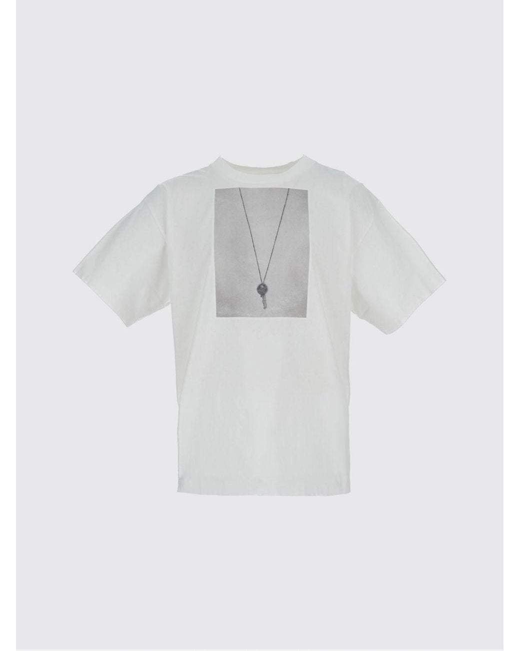 MM6 by Maison Margiela Gray Cotton T-Shirt With Key Print for men