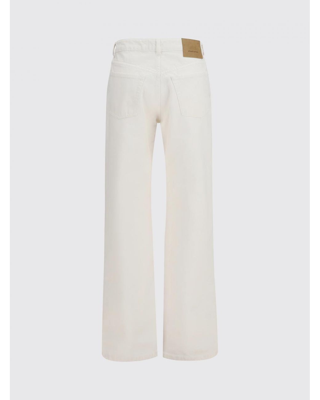 AMI White Cotton Denim Straight Jeans