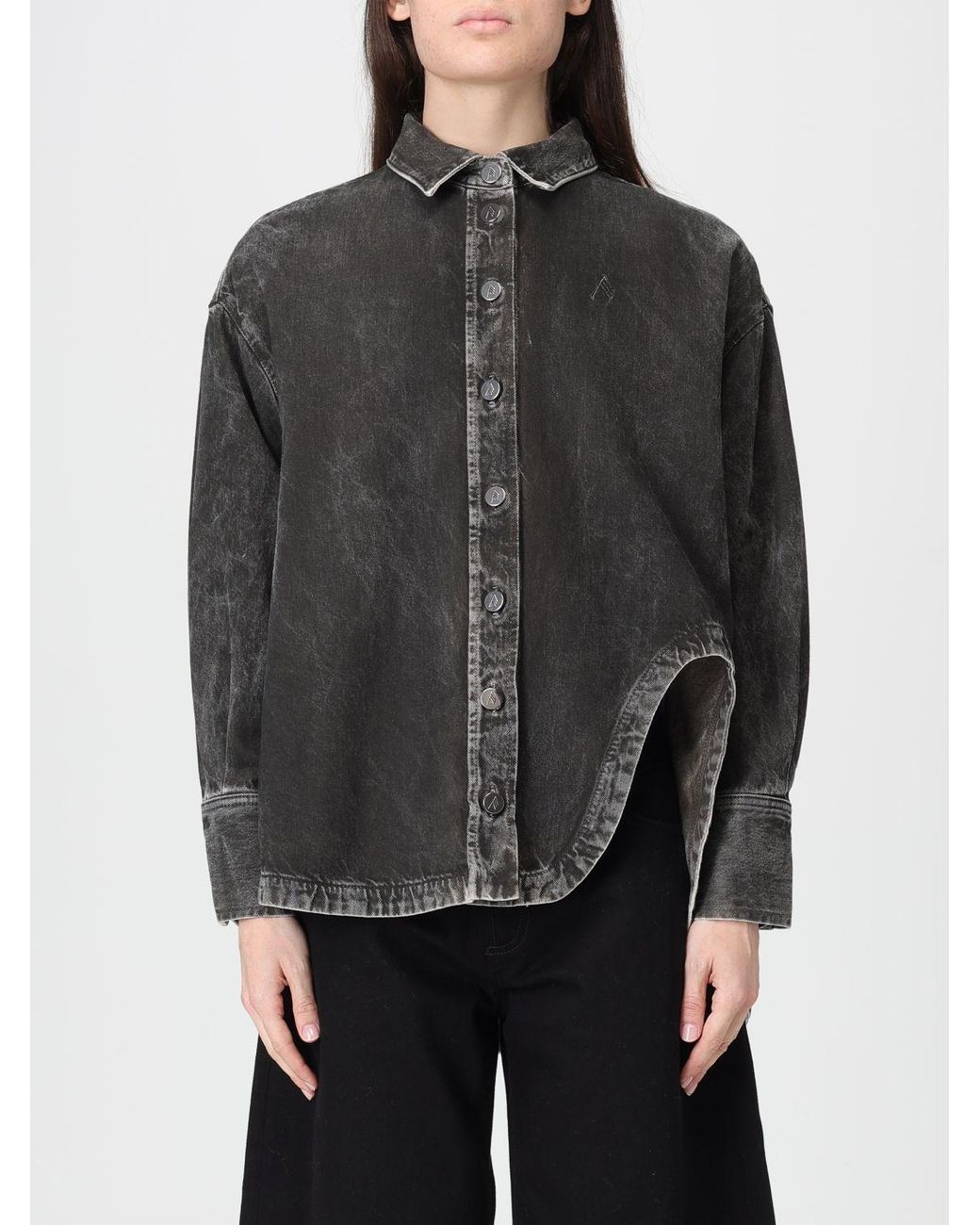The Attico Gray Cotton Denim Shirt