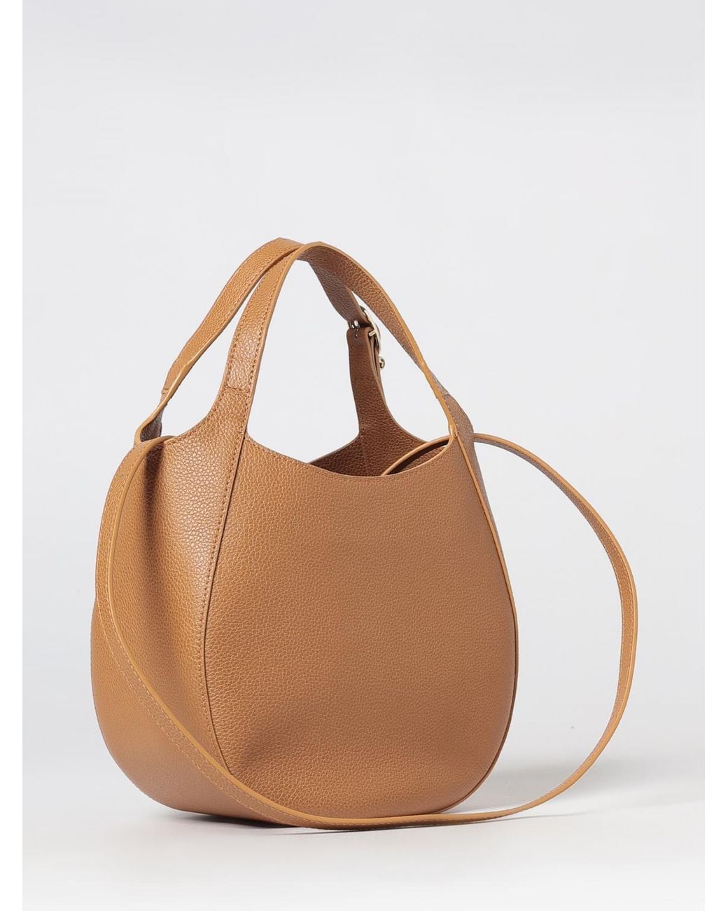 Longchamp Brown Le Foulonné Toile Mini Grained Leather Tote Bag With Embossed Logo