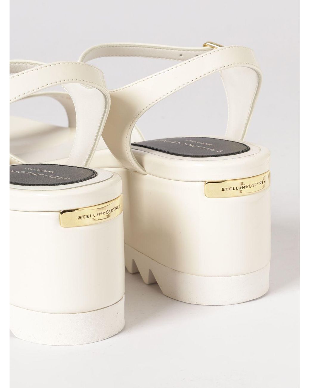 Stella McCartney Natural Synthetic Leather Wedge Sandals