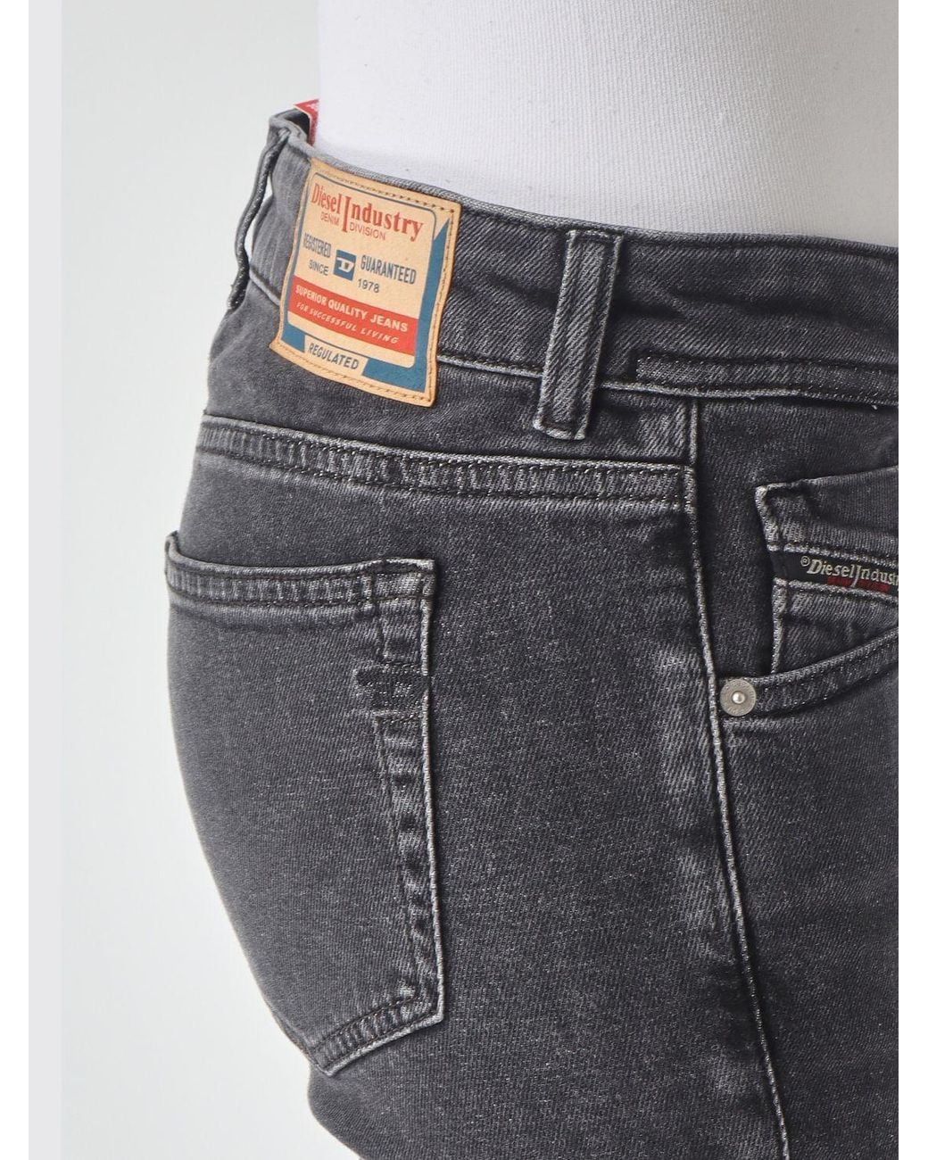 DIESEL Blue 1969 D-Ebbey High-Waisted Flared Cotton Denim Jeans