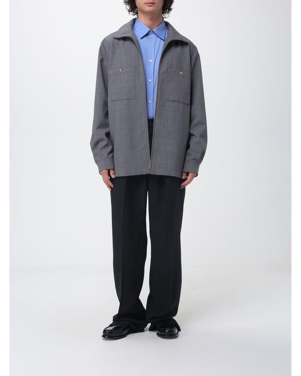 Valentino Gray Wool Blend Jacket for men