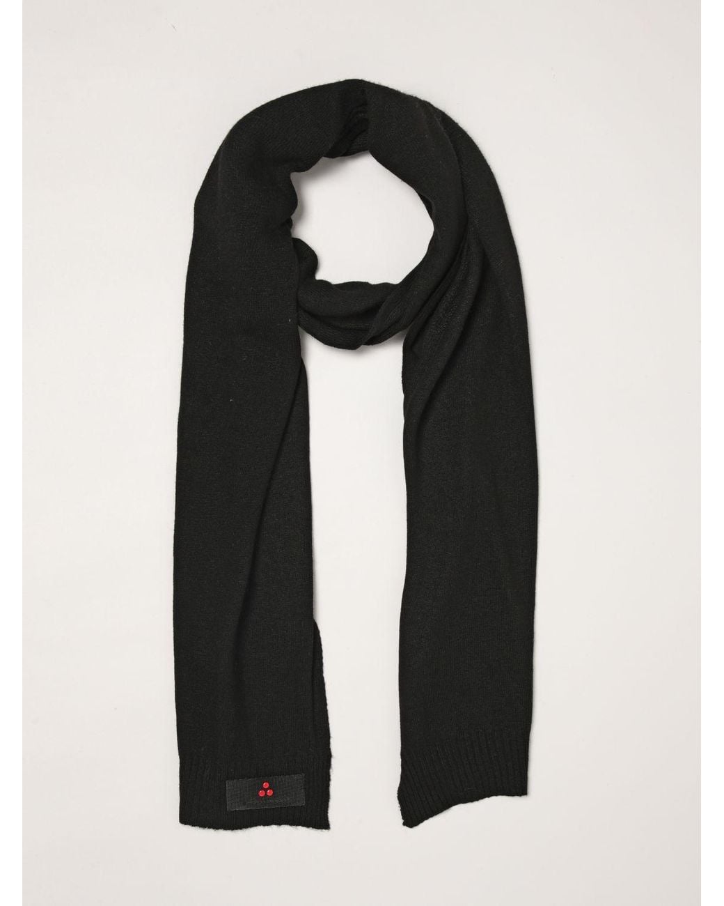 Peuterey Black Solid Colour Wool And Cashmere Blend Scarf for men