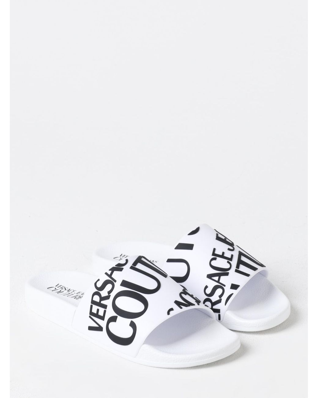 Versace Jeans Couture White Flat Sandals