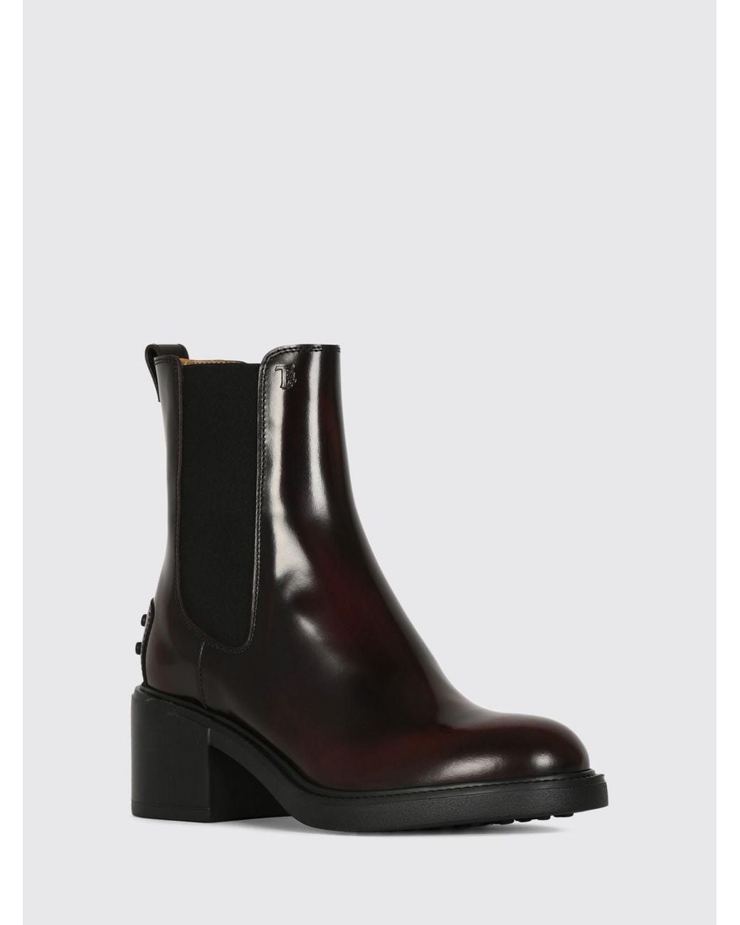 Tod's Black T Timeless Brushed Leather Chelsea Boots With Medium Heel