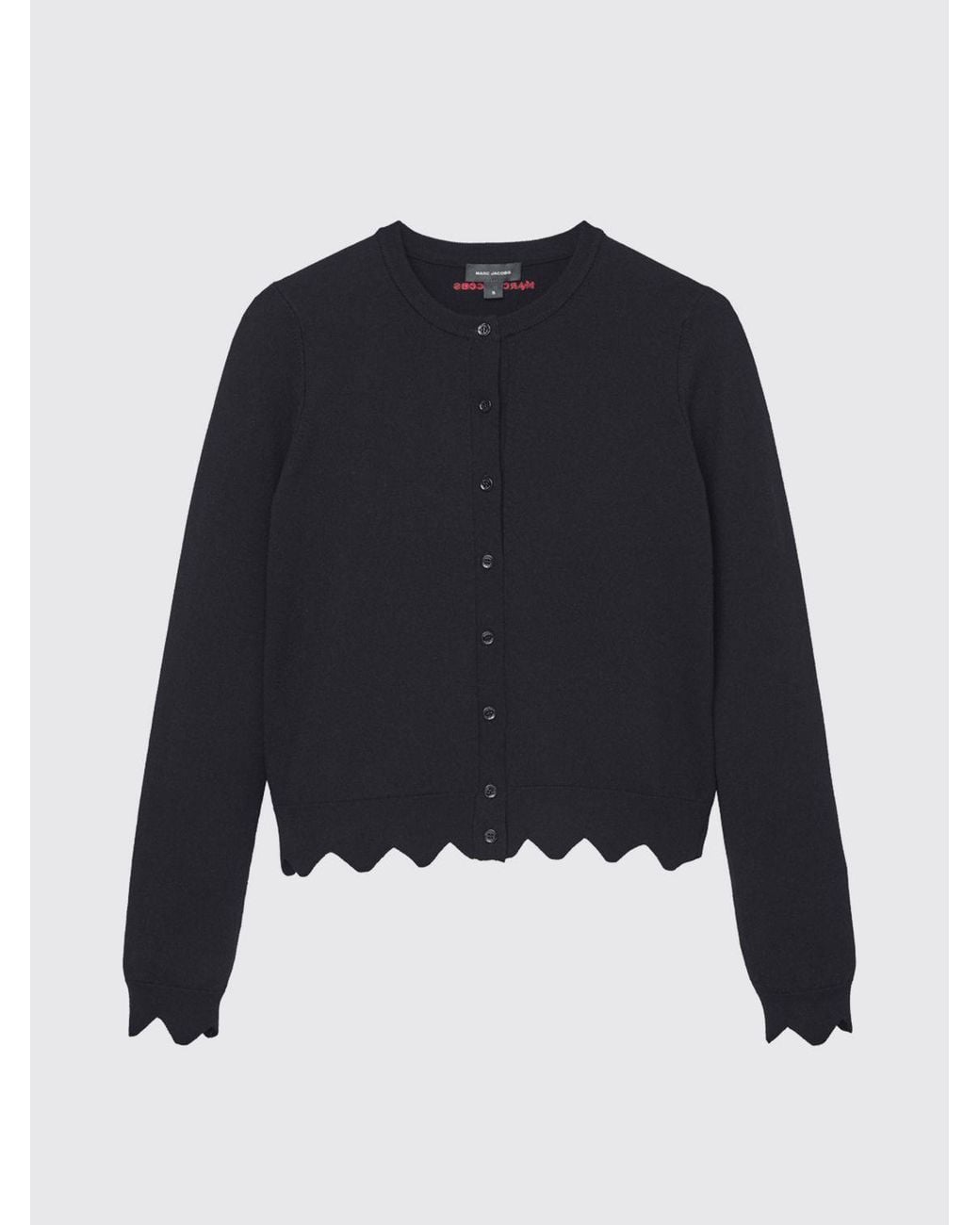 Marc Jacobs Blue Merino Wool And Lyocell Blend Crewneck Cardigan