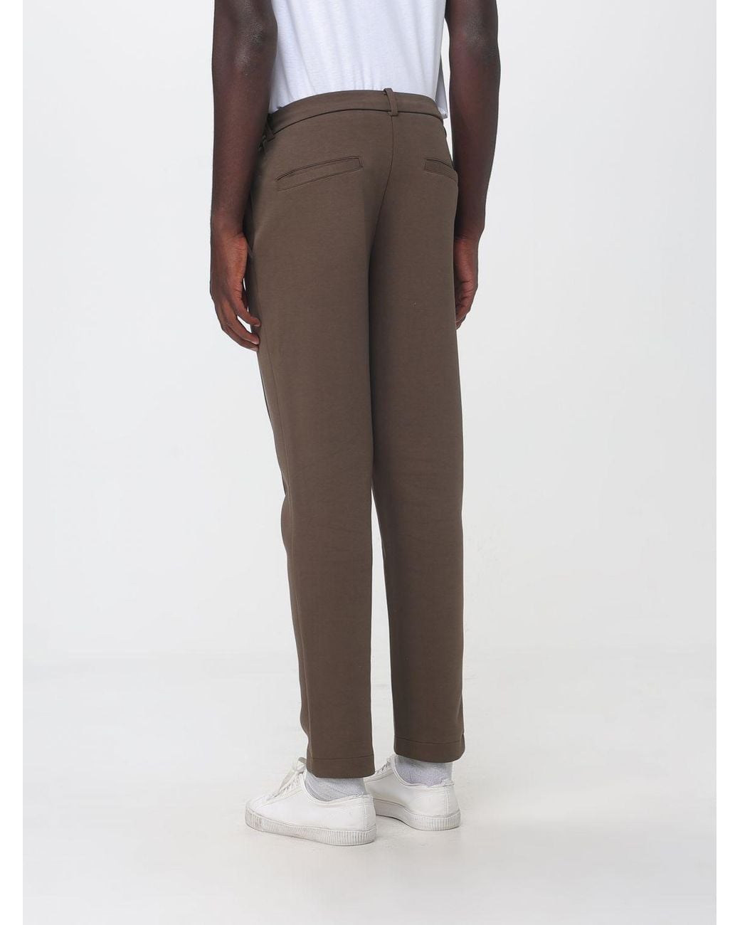 Heskimo Gray Slim Fit Jersey Trousers With Drawstring Waist And Welt Pockets for men