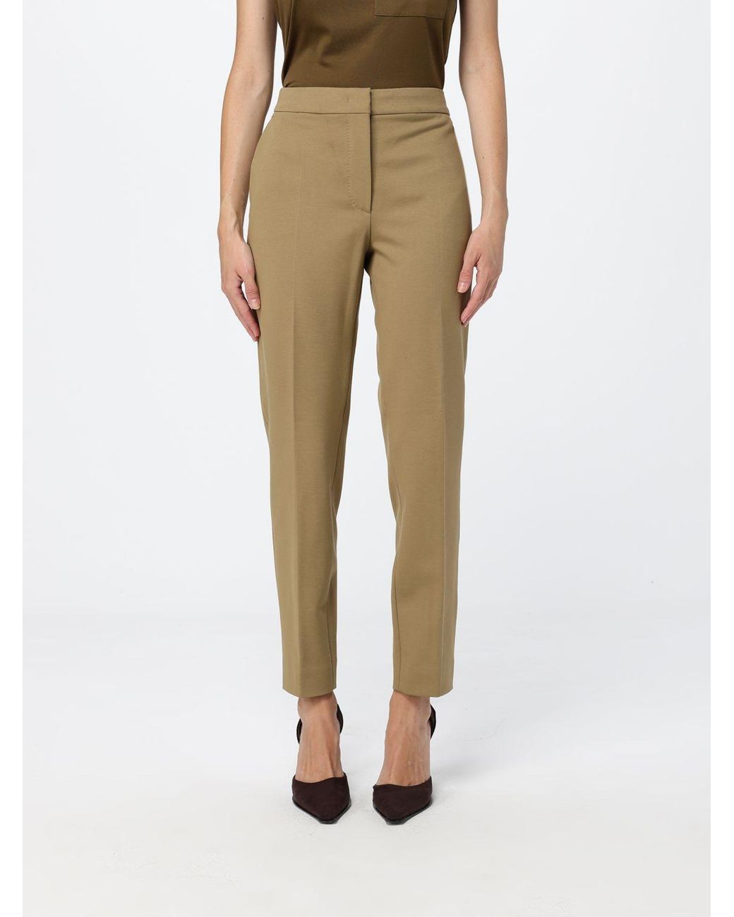 Max Mara Natural Pegno Slim Fit Chino Trousers