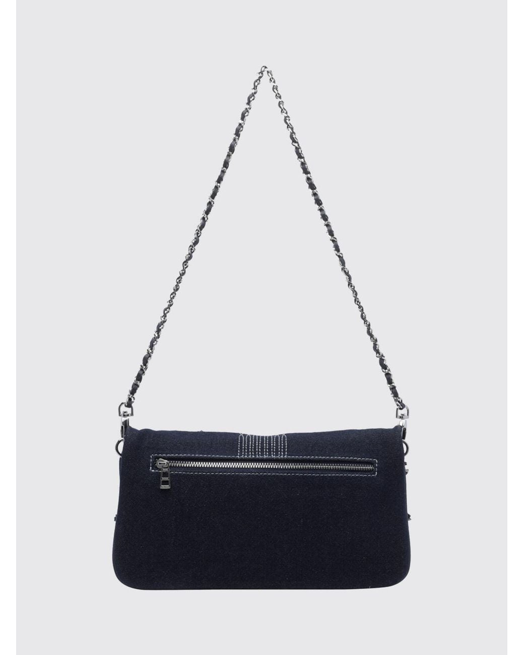 Zadig & Voltaire White Zadig &Amp Voltaire Rock Embroidered Denim Shoulder Bag With Logo