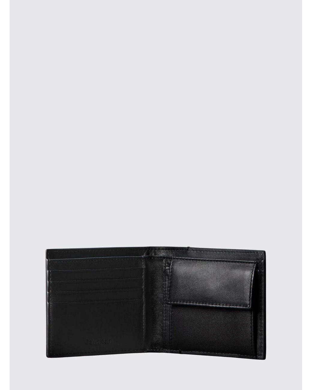 Calvin Klein White Faux Leather Bifold Wallet With Coin Pocket And Card Slots for men