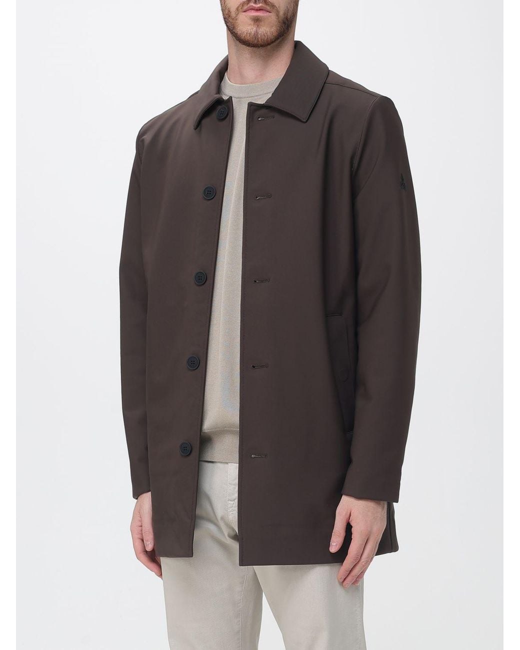 Heskimo Gray Waterproof Knee-Length Stretch-Nylon Trench Coat for men