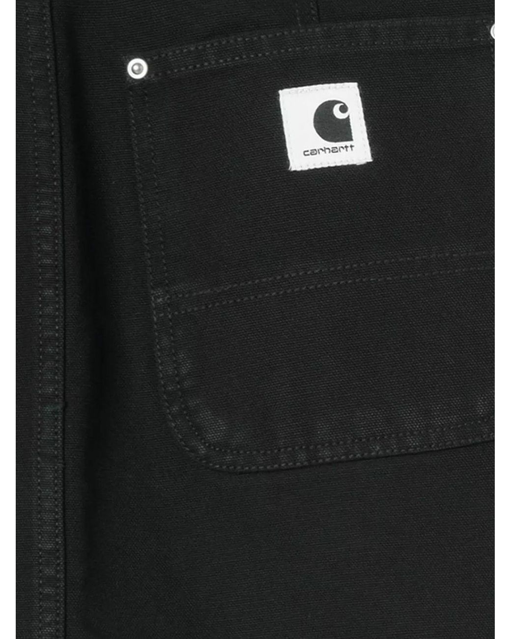 Carhartt Black Houndstooth Pattern Organic Denim Mini Skirt