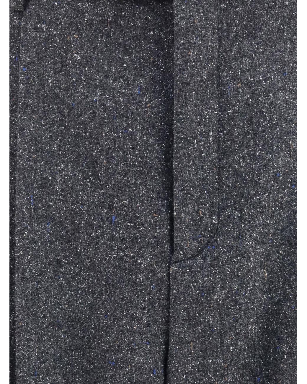 Valentino Garavani Gray Wide-Leg Tailored Wool Blend Trousers With Turn-Up Cuffs for men
