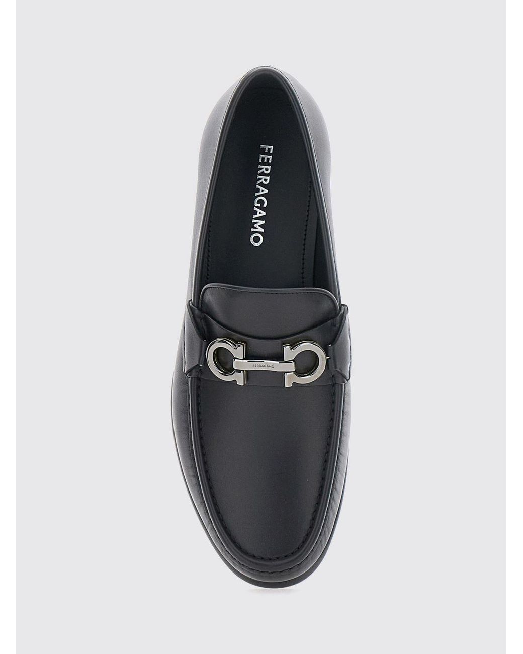 Ferragamo White Calfskin Penny Loafer With Gancini Logo And Rubber Sole for men