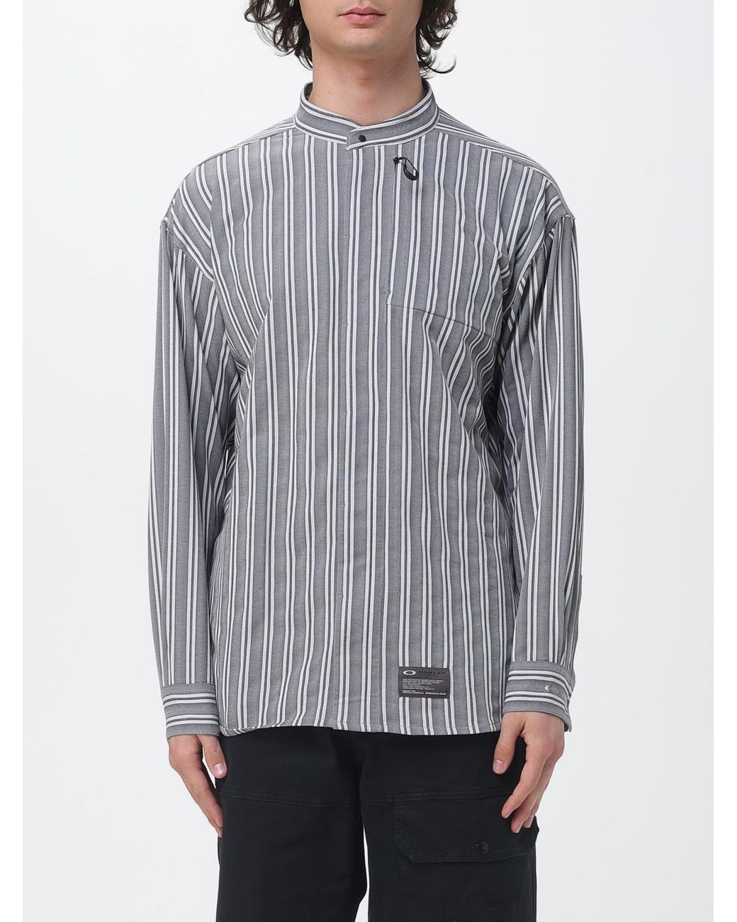 Oakley Gray Fgl Fuel Ls Shirts 6.0 Striped Polyester Shirt for men