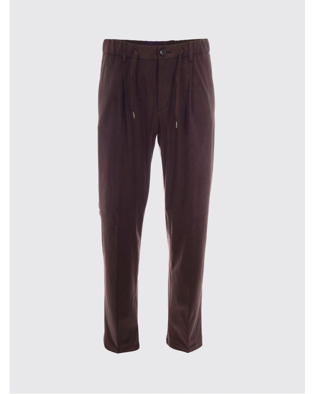 Herno Red Resort Slim Fit Technical Microfibre Trousers With Drawstring Waist for men