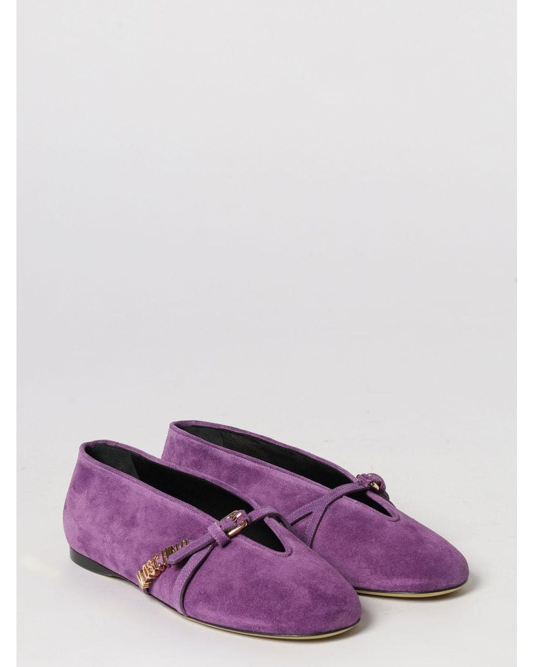 Moschino Couture Purple Suede Ballerina