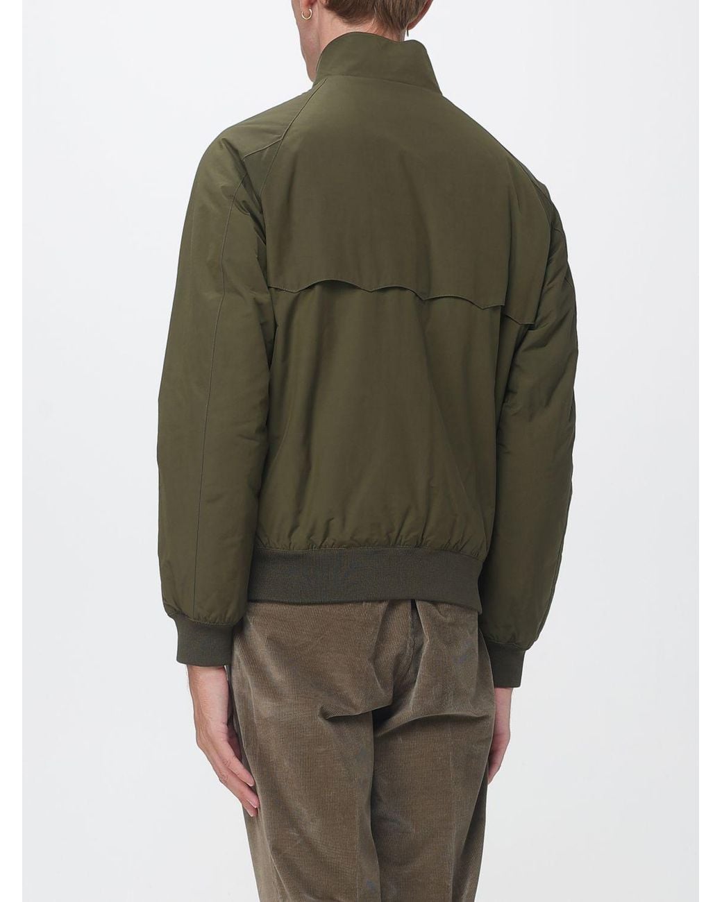 Baracuta Green G9 Thermal Cotton Blend Bomber Jacket With Coolmax Technology And Check Lining for men