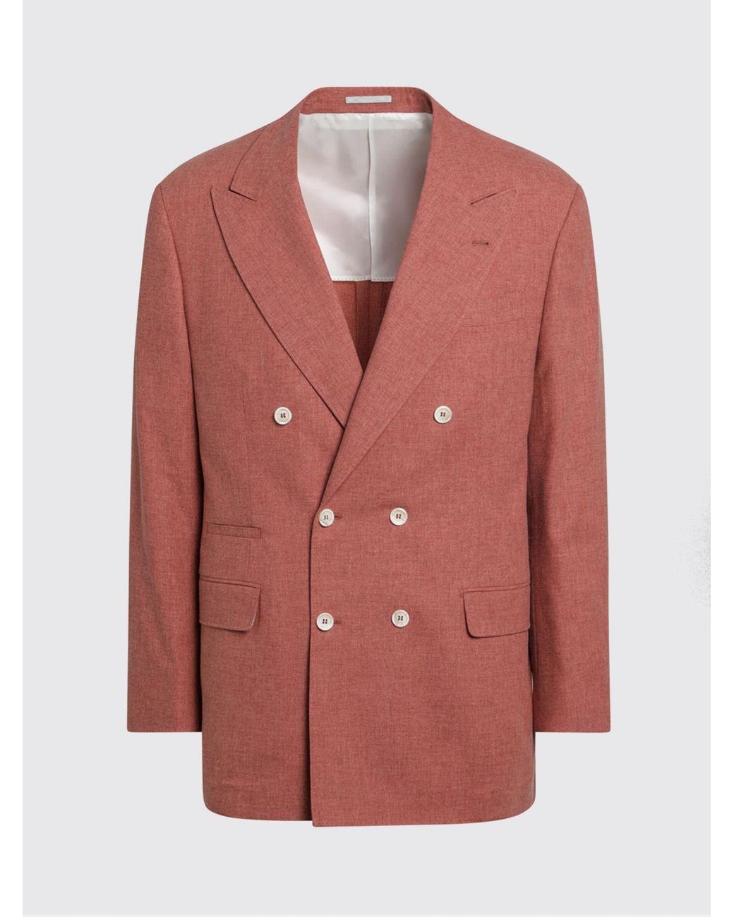 Brunello Cucinelli Pink Double-Breasted Blazer for men